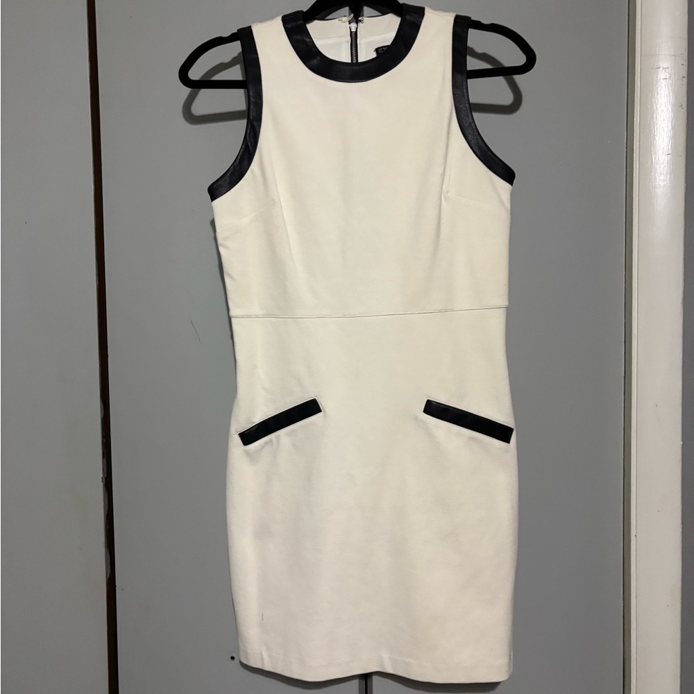 Express White and Cream Sheath Mini Dress